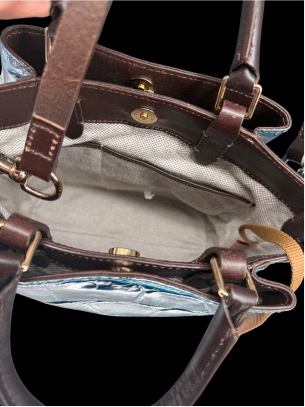 Women's Dooney & Bourke Teal Croc Embossed Crossbody Bag - Picture 4 of 8
